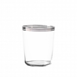 Szklanka Tumbler z trzema paskami w kolorze platynowym 440 ml - 21st Century Glas