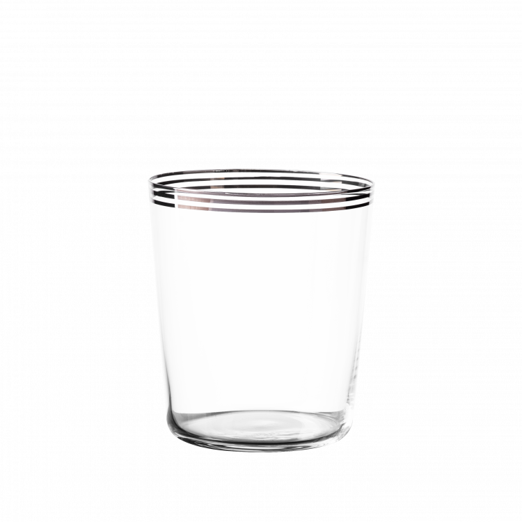 Szklanka Tumbler z trzema paskami w kolorze platynowym 440 ml - 21st Century Glas