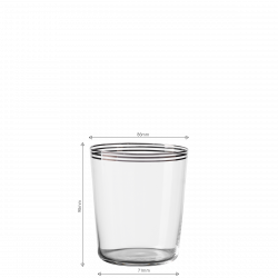 Szklanka Tumbler z trzema paskami w kolorze platynowym 440 ml - 21st Century Glas